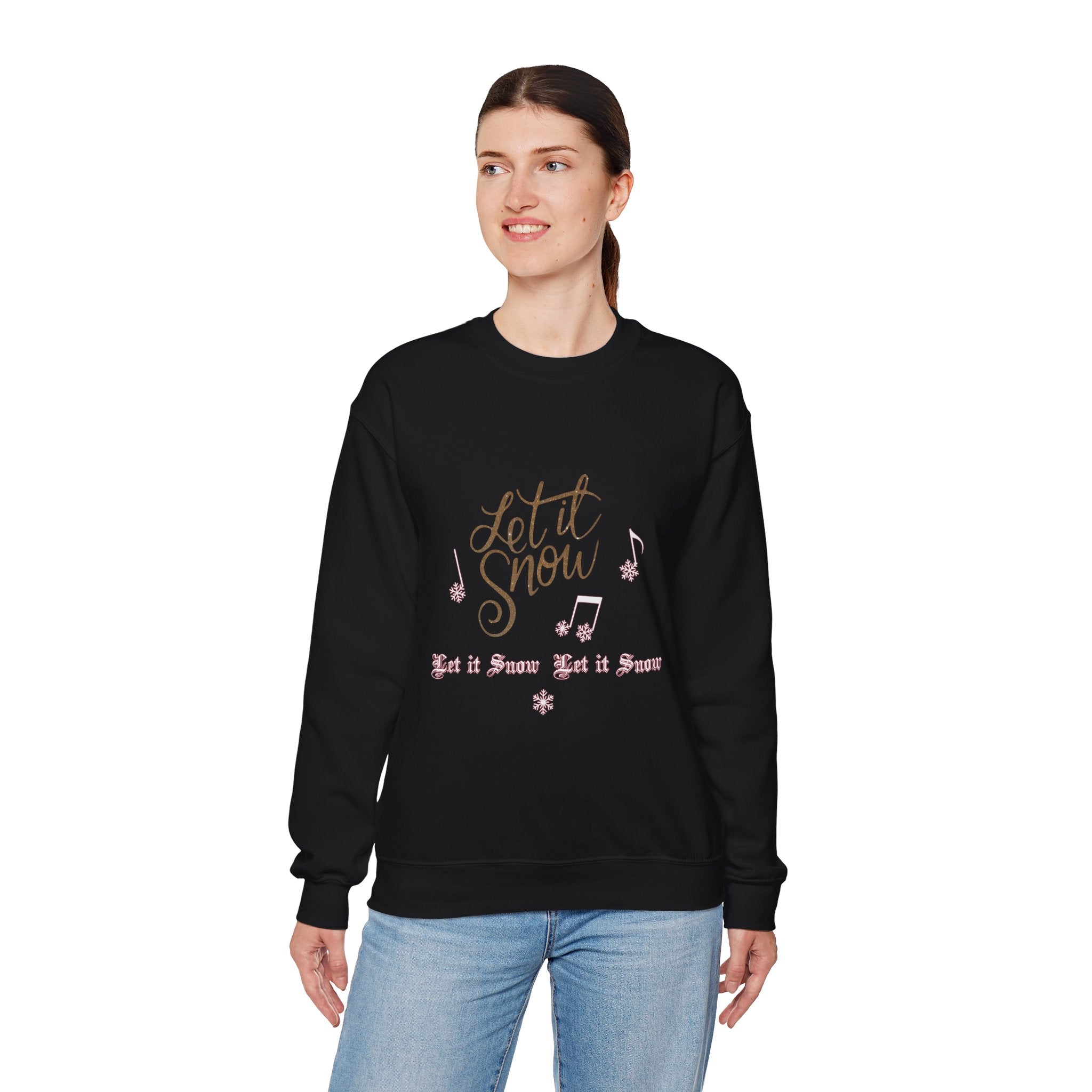 Let It Snow Sweatshirt — Holiday Crewneck with Music Notes