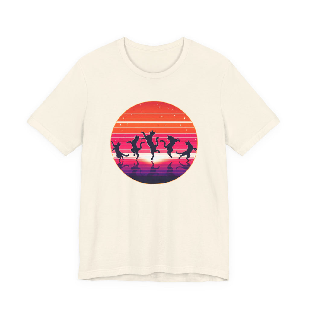 Retro Sunset Dancing Cats T-Shirt