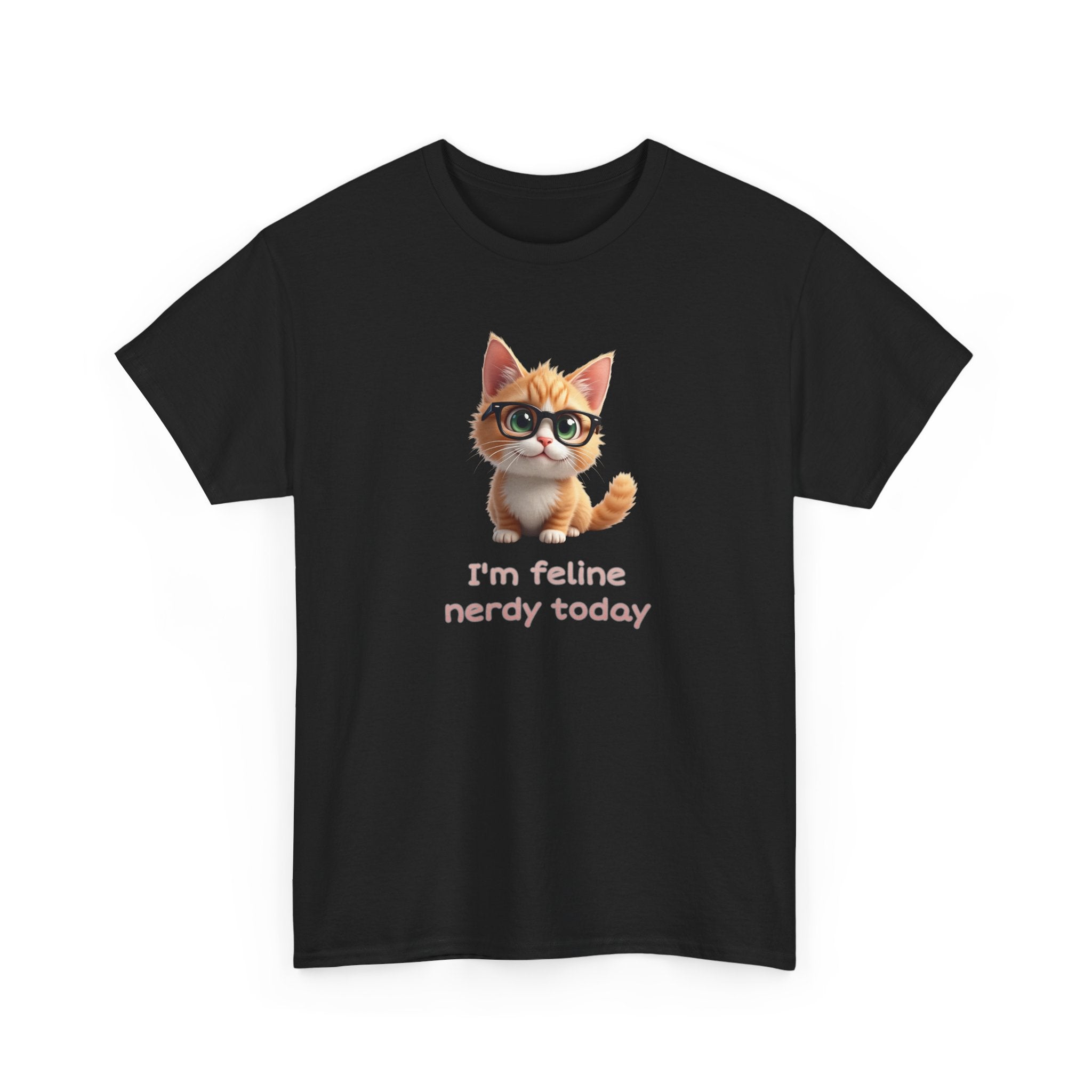 Cat Nerd T-Shirt — “I’m Feline Nerdy Today” Cute Kitty Graphic Tee