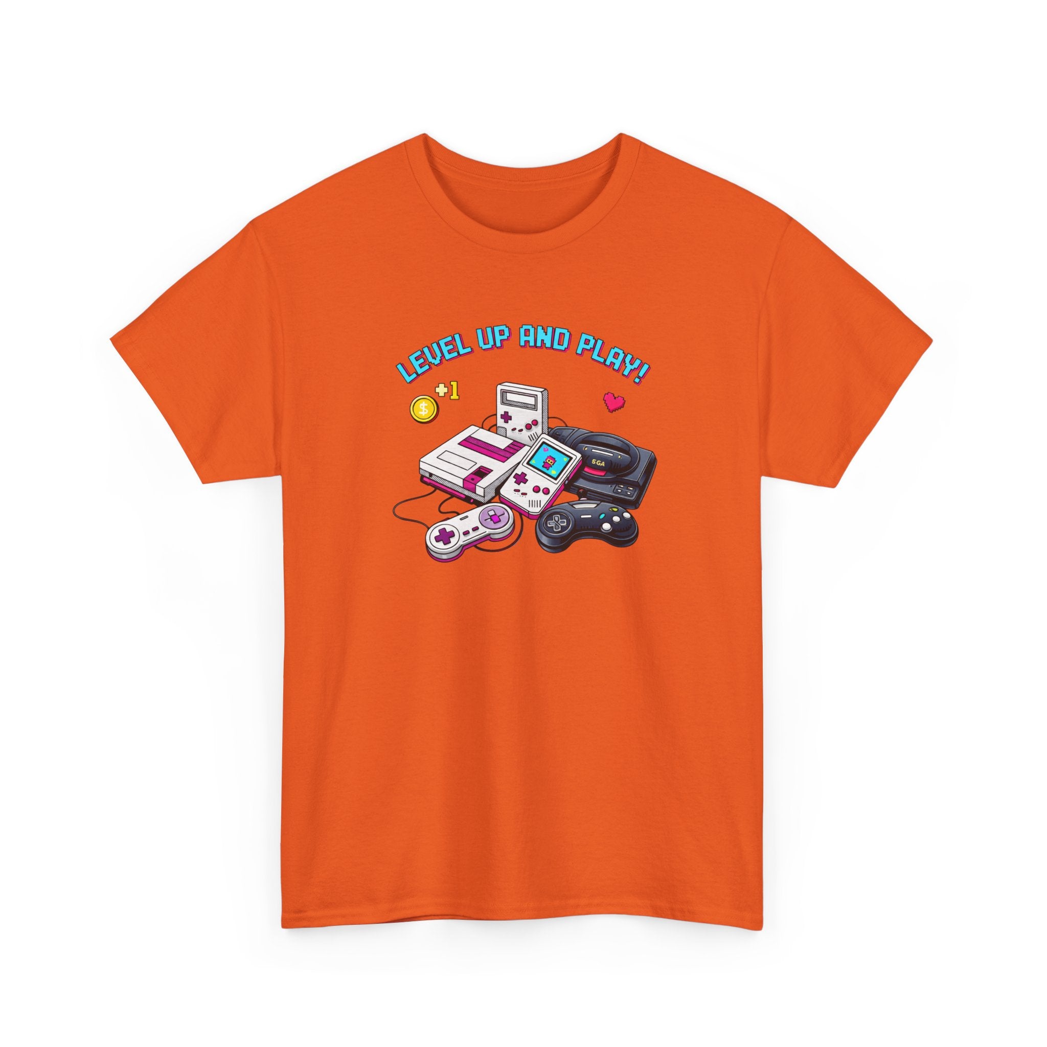 Level Up Retro Gaming T‑Shirt — Vintage Game Console Graphic Tee