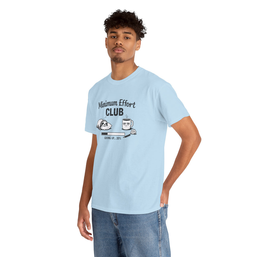 Minimum Effort Club T-Shirt — Funny Sloth & Coffee Graphic Tee