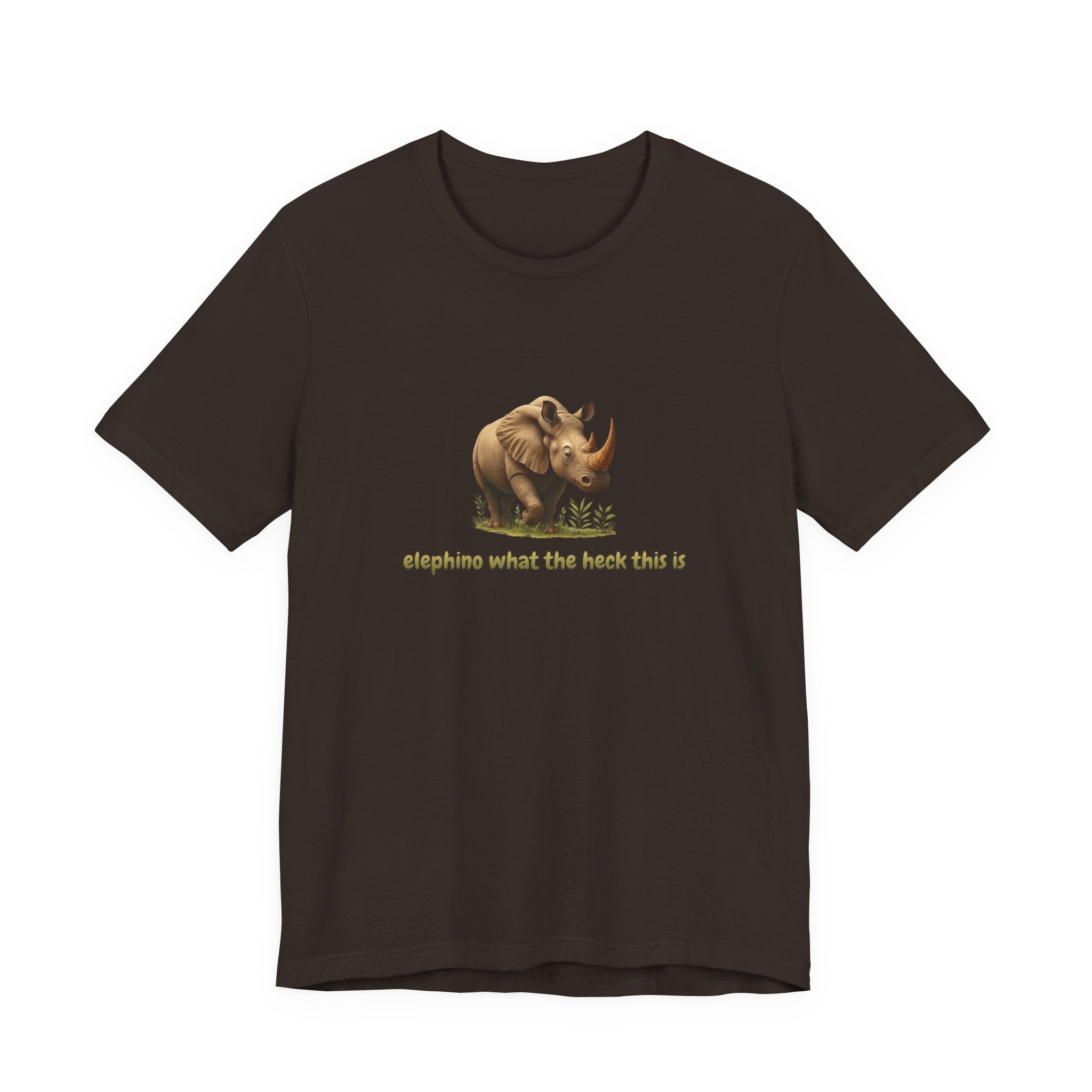Elephant Rhino Graphic Tee — "elephino what the heck this is" Funny Wildlife T-Shirt