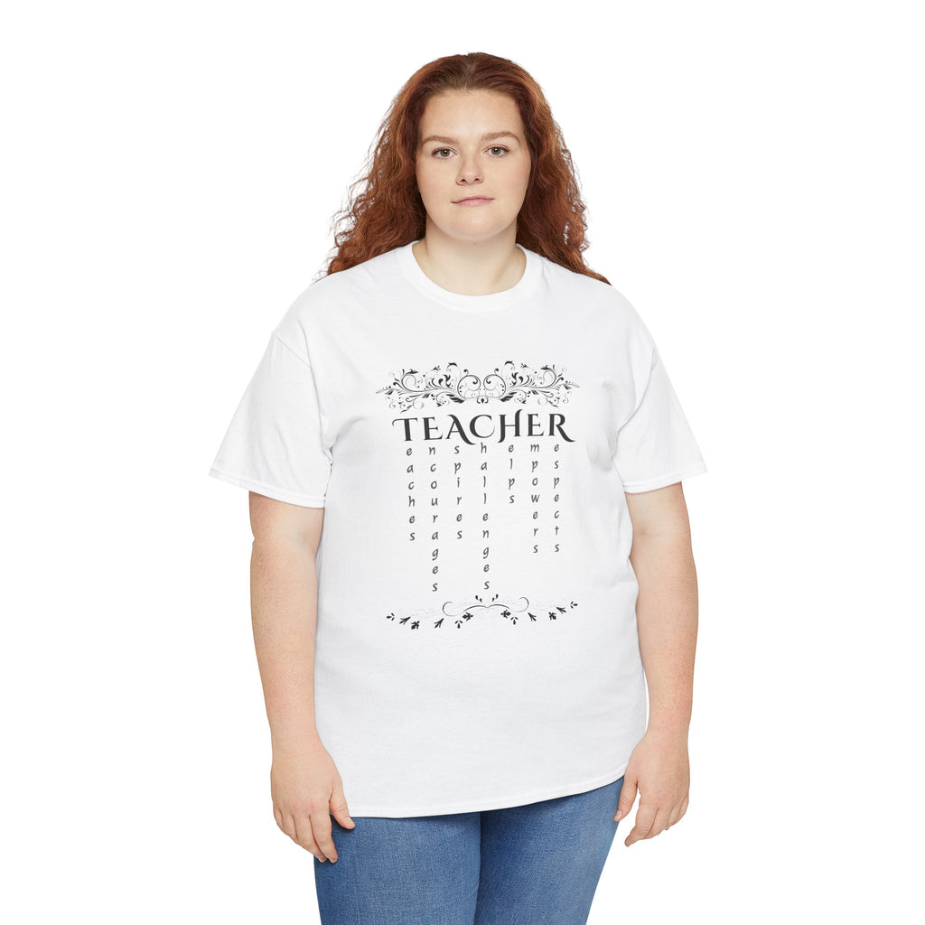 Teacher Floral Rain T-Shirt — Elegant Teacher Appreciation Tee