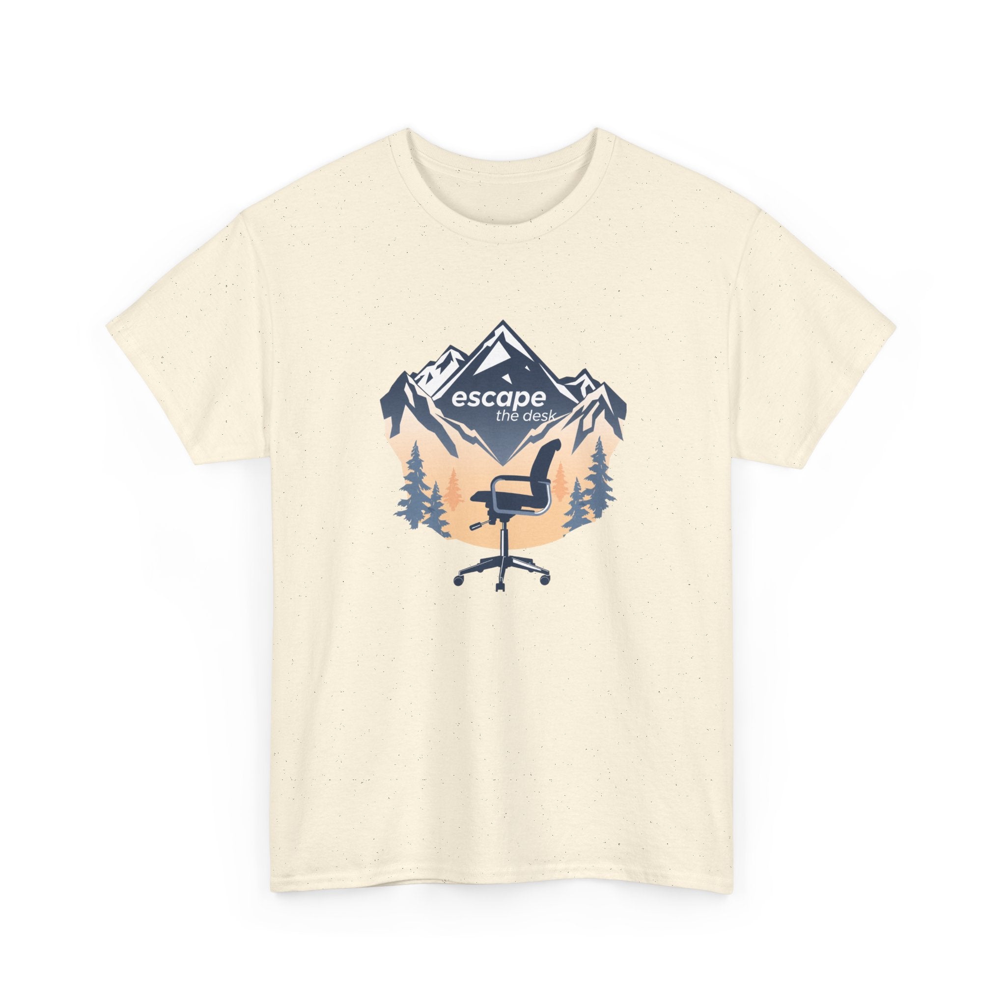 Escape Office Tee — Mountain & Chair Graphic T‑Shirt
