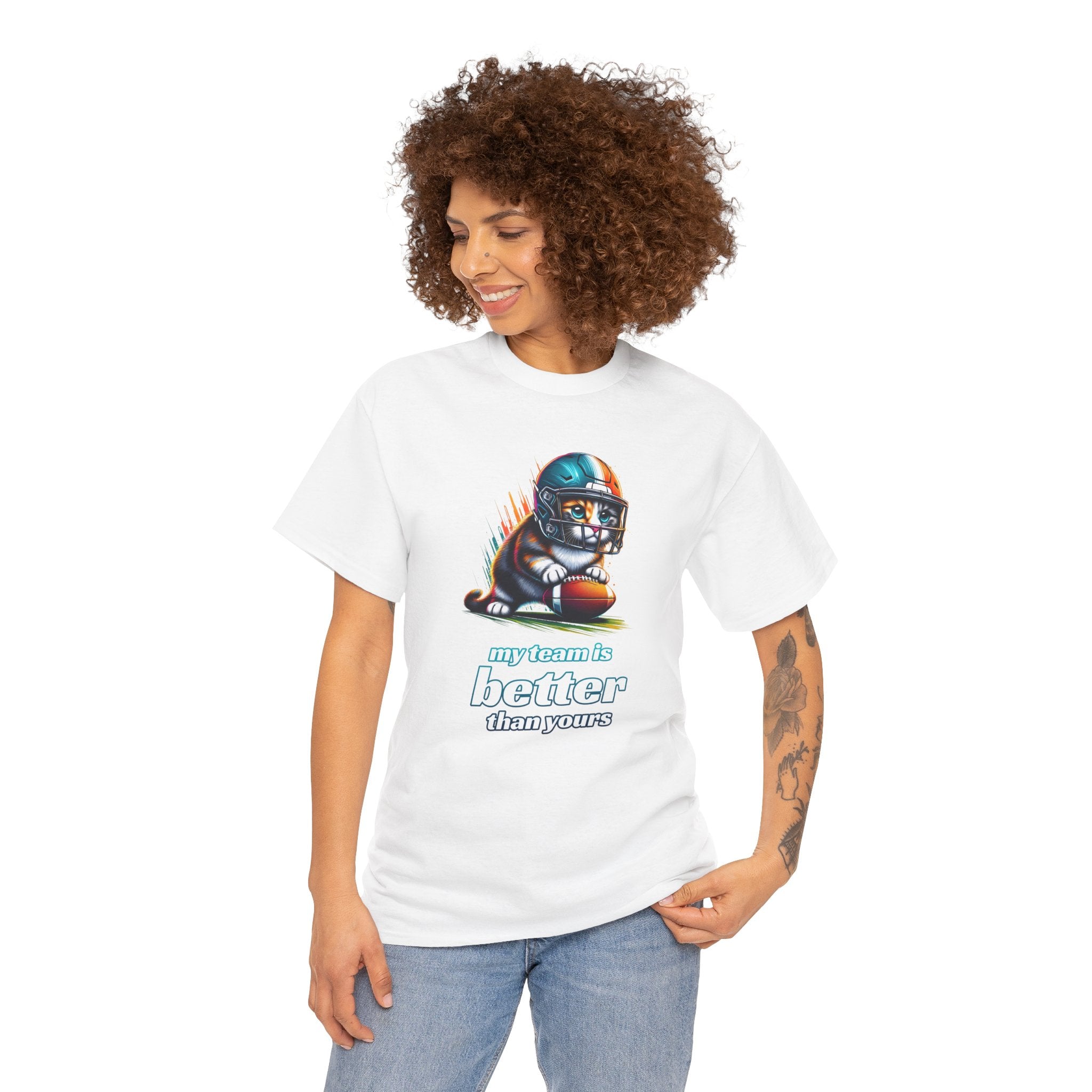 Football Fan T-Shirt — My Team Is Better Than Yours Football Cat Tee