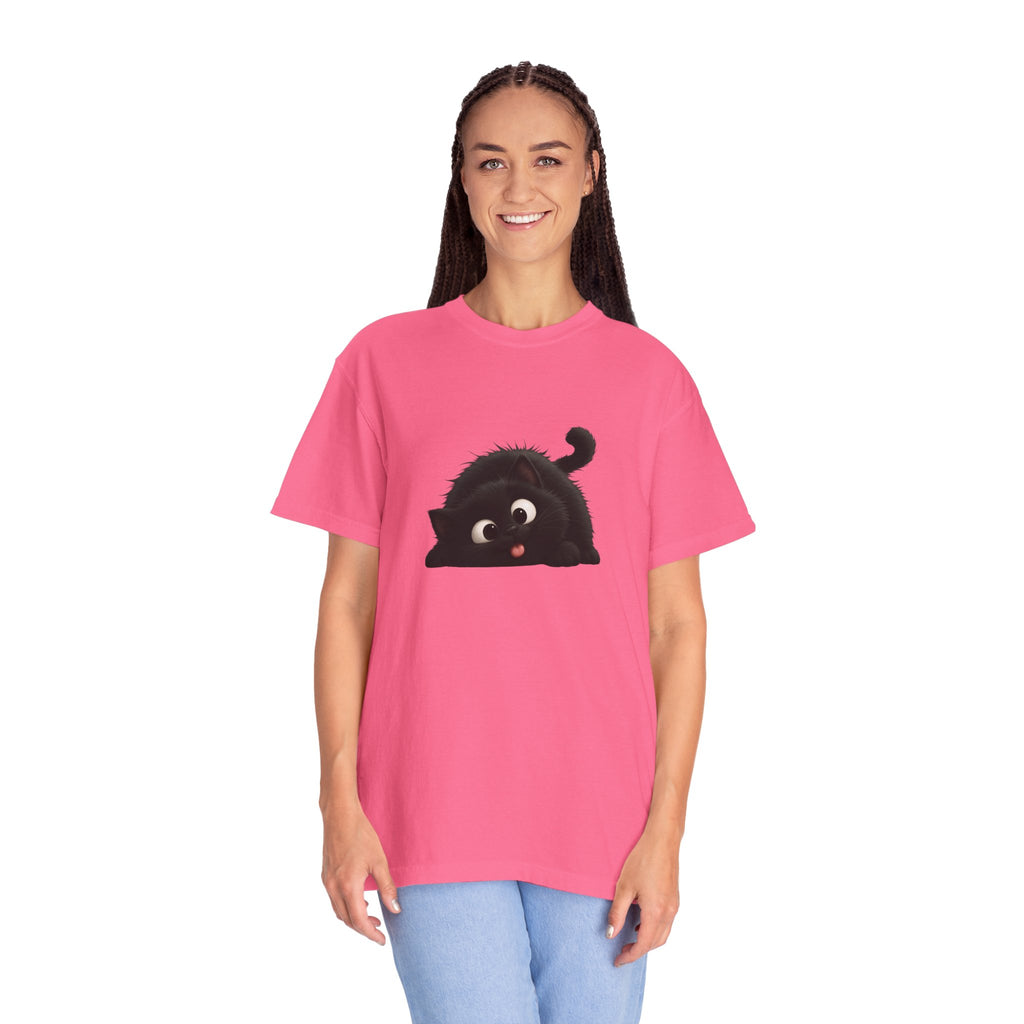 T-Shirt — Playful Black Kitten Graphic Tee