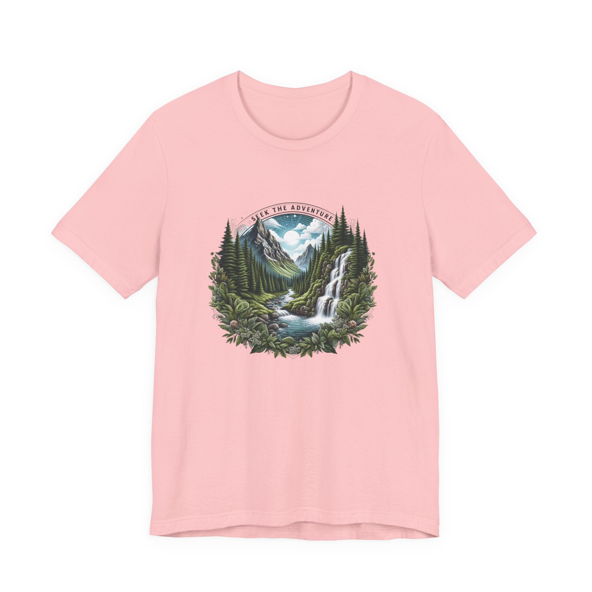 Nature Adventure T-Shirt — Mountain Waterfall Forest Graphic Tee