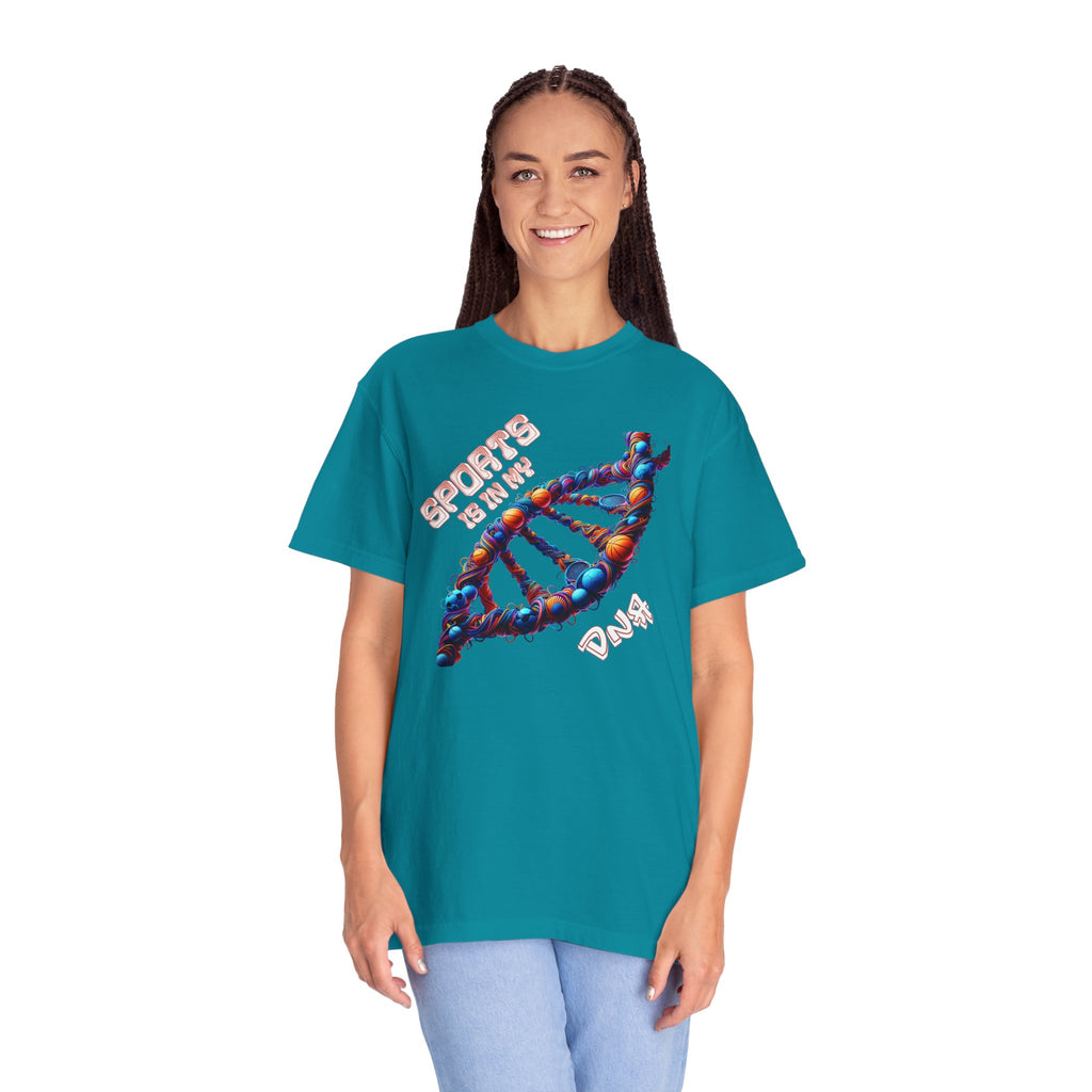 DNA Strand Graphic T-Shirt — "Sports is in my DNA" Athletic Tee