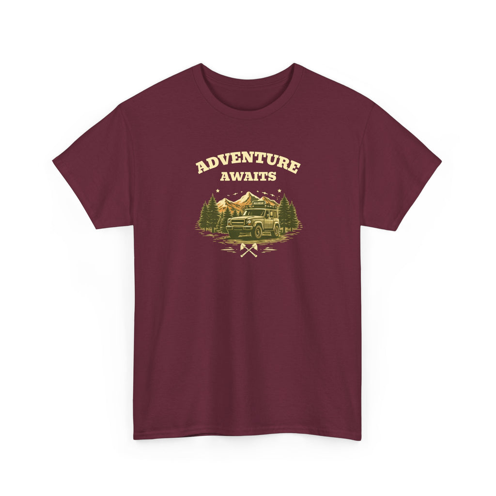 Adventure Awaits T‑Shirt — Vintage Camper Outdoor Graphic Tee