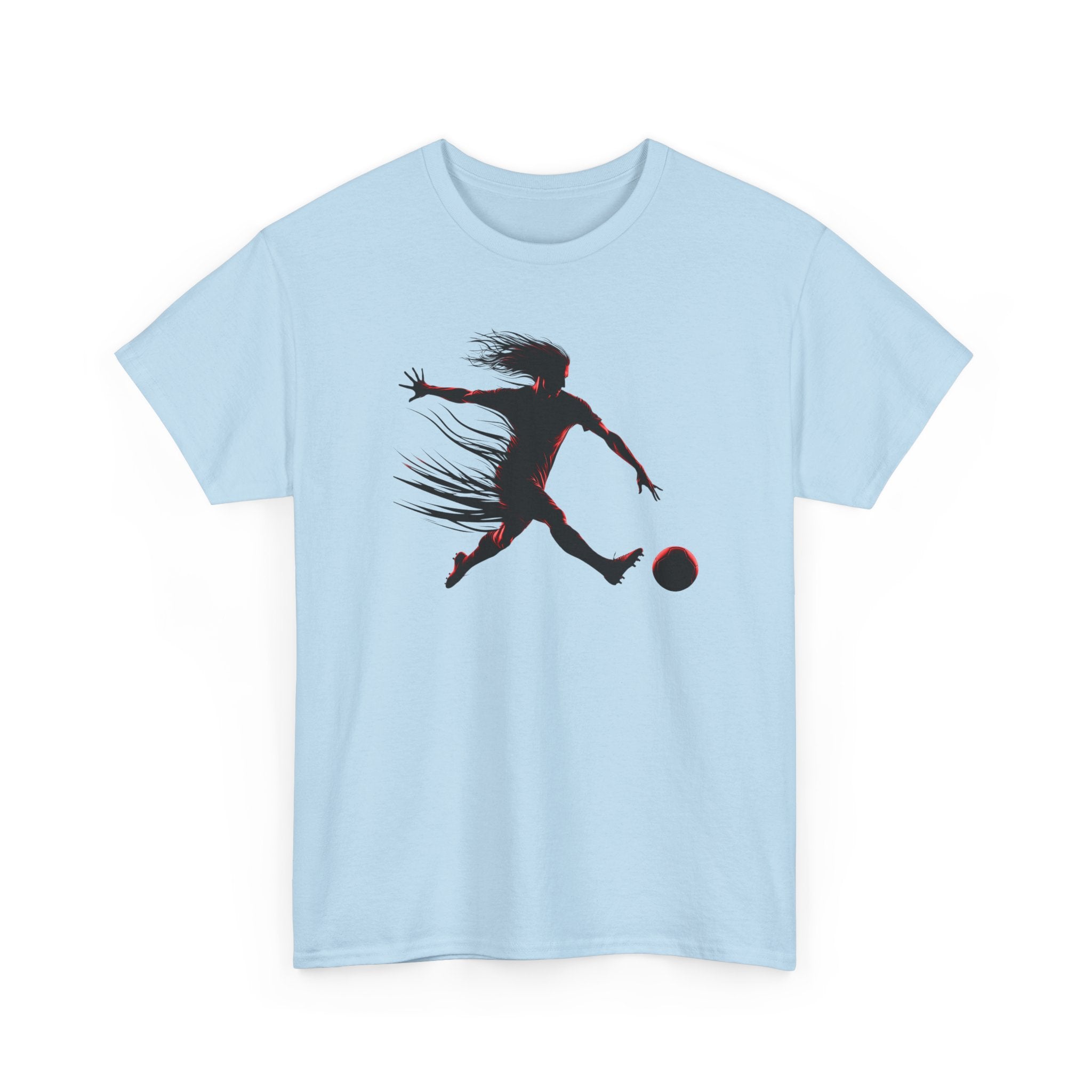 Soccer Player Silhouette T-Shirt — Dynamic Football Player Tee