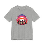 Retro Sunset Dancing Dogs T-Shirt — Vintage Rainbow Skyline Graphic Tee