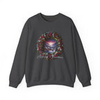 Christmas Wreath Crewneck Sweatshirt — Vintage Winter Scene Christmas Wishes