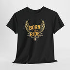 Born to Ride T‑Shirt — Motorcycle Wings Graphic Tee