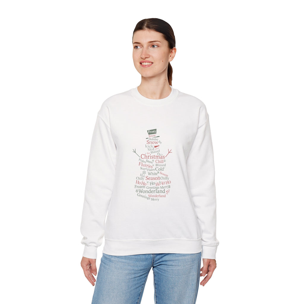 Christmas Word Snowman Sweatshirt