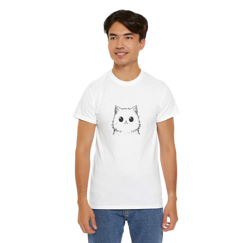 Cat Face Graphic Tee – Cute Minimalist Kitten T-Shirt