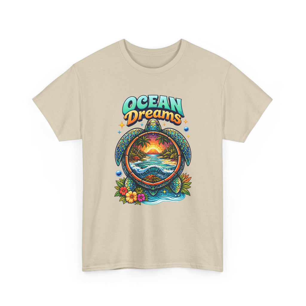 Ocean Dreams T‑Shirt — Tropical Sunset Sea Turtle Graphic Tee