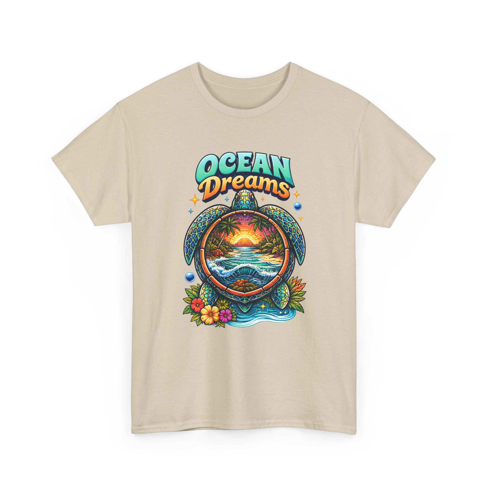 Ocean Dreams T‑Shirt — Tropical Sunset Sea Turtle Graphic Tee